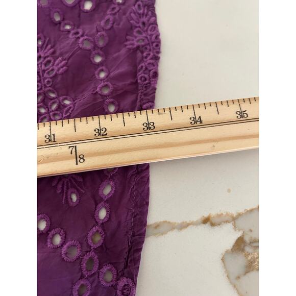 Johnny Was Eyelet Mini Dress Purple SZXXL Boho Floral Romantic Festival - Picture 8 of 9